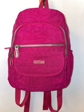 Aotian Pink Mini Nylon Backpack for Women